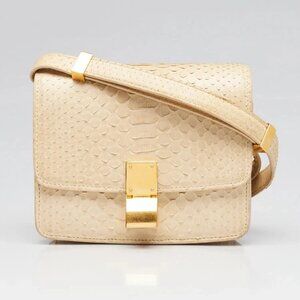 Celine Beige Python Mini Box Bag